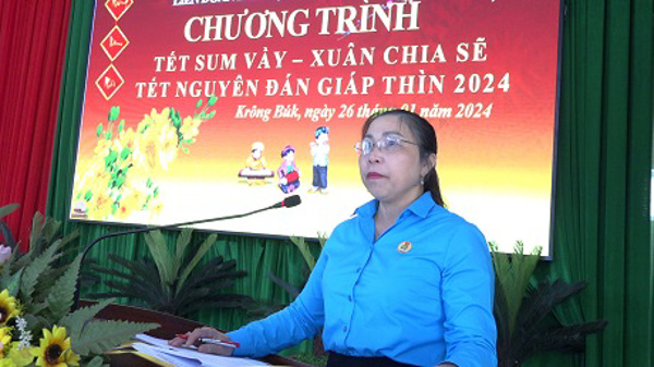 Liên đoàn Lao động huyện Krông Búk tổ chức Chương trình Tết sum vầy năm 2024